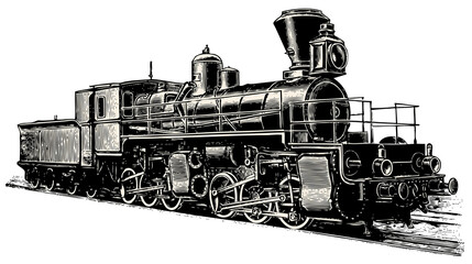 train vintage illustration isolated on transparent background © lynea
