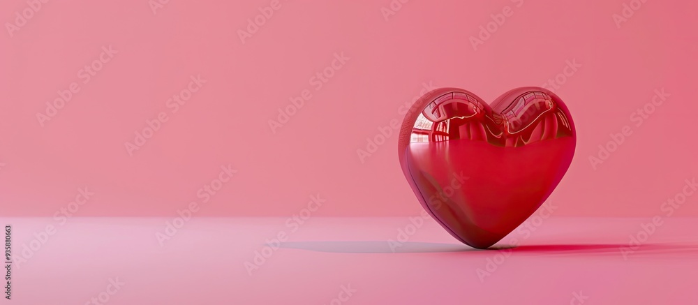 Poster heart for valentine s day. copy space image. place for adding text and design