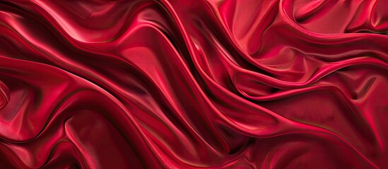 Fototapeta premium Red Fabric Texture Background wallpaper. Copy space image. Place for adding text and design