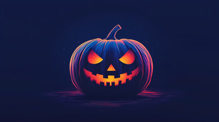 Halloween Pumpkin with a Glowing Face