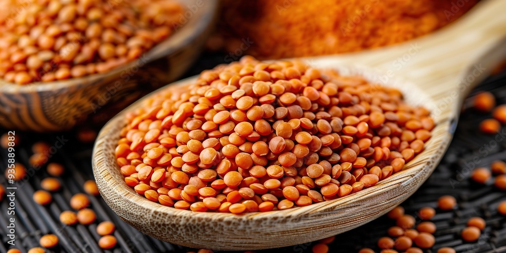 Poster red lentils in a bowl