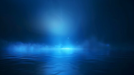 Obraz premium Stylish abstract background featuring a dark blue gradient with a central spotlight, ideal for product showcases