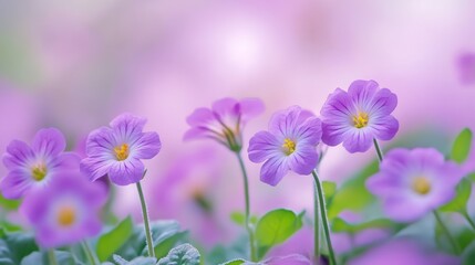 Obraz premium Delicate Lilac Flowers in a Soft Pink Blur