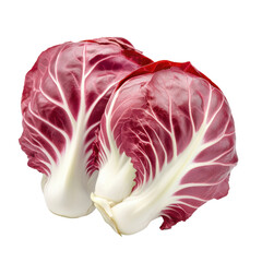 Fresh red cabbage with vibrant leaves isolated on a white background.