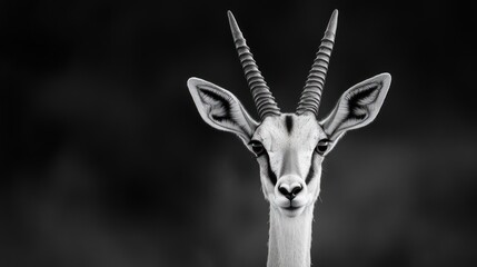 Gazelle Portrait in Black and White