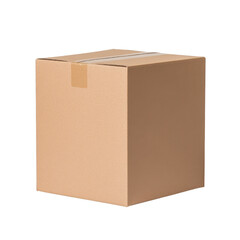 Plain brown cardboard box suitable for shipping, storage, and organization. isolated on a white background.