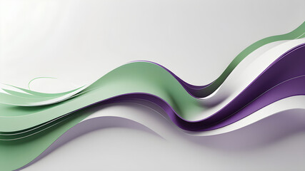 Obraz premium A Modern Abstract Purple Green 3d Background with Waves and Empty Space for Text