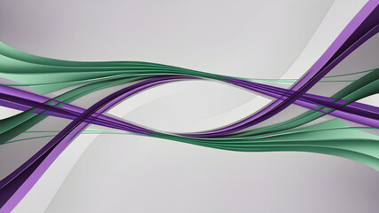 Naklejka premium A Modern Abstract Purple Green 3d Background with Waves and Empty Space for Text