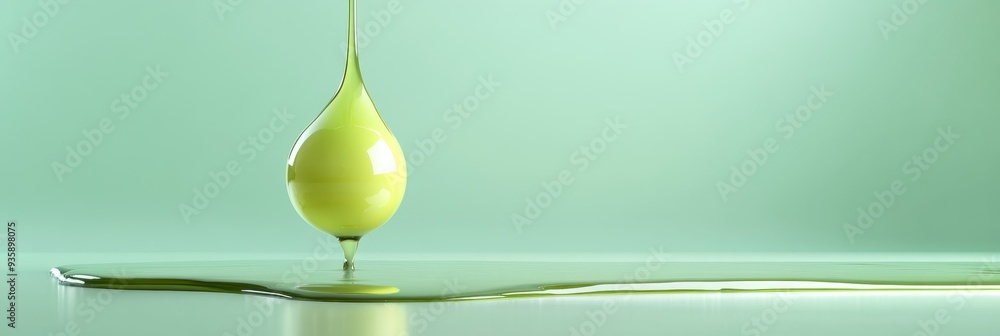 Poster single drop of liquid falling into a pool of liquid - a single drop of liquid falls onto a pool of l