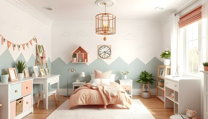 Sofa and armchairs near stucco arch wall. Minimalist, japandi interior design of modern living room.
