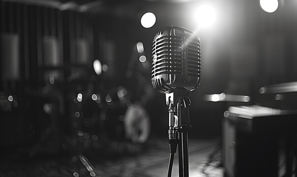 Vintage microphone with copyright area.