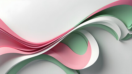 Naklejka premium A modern light pink green white background having space for text, banner, poster, backdrop design, Abstract minimalist background design, 3d render