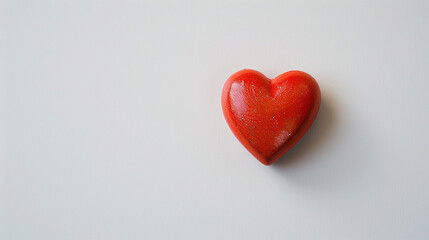 Obraz premium A single red heart shape on a pure white background, centered with no other details