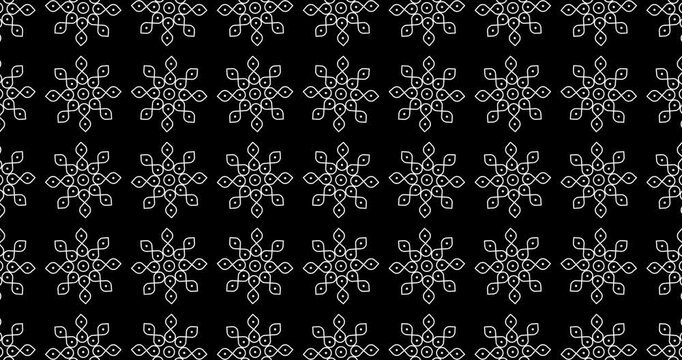 Indian Traditional and Cultural pulli Kolam motion graphics on transparent background.