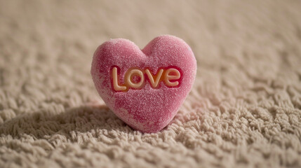 Fototapeta premium A single candy heart with 