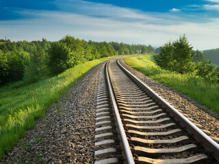 Fototapeta premium disused railroad line in the landscape