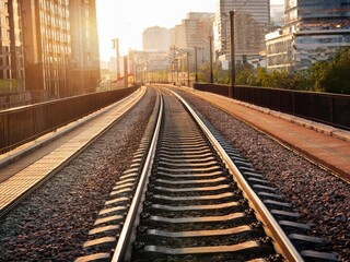 Fototapeta premium disused railroad line in the city