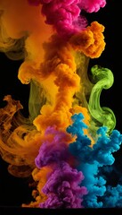 Abstract Digital Smoke Effects in Vivid Colors for Dynamic and Energetic Wallpaper Backgrounds. Ai generated images