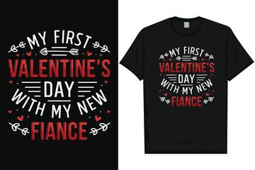 Best happy valentines day 14th February loves day typography tshirt design