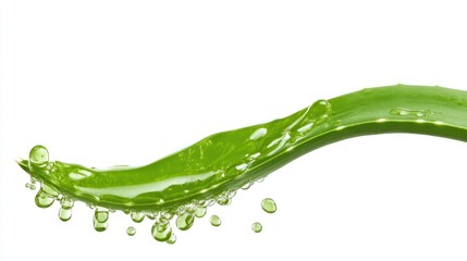 Aloe Vera Leaf Splashing with Drops of Gel
