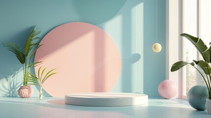 Minimalist Product Display with Pastel Colors.