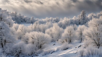 snow covered trees
