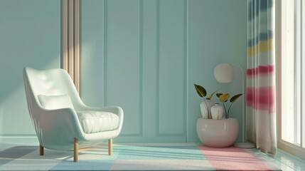 Modern living room with a comfortable armchair.