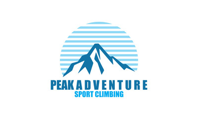 great mountain high logo, silhouette of blue peak and highland vector illustrations