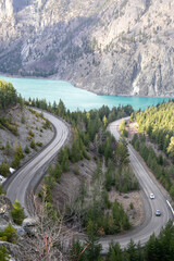 The Seton Lake Lookout (sometimes called the Lulu Lookout), in Lillooet, is a popular spot to stop by and grab a photo of the U-shaped Duffy Lake Road in the foreground of Seton Lake.