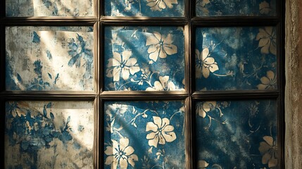 Vintage Floral Pattern on a Window