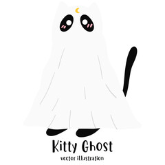 Obraz premium Cute Ghost, Ghost, Halloween, Black cat, Halloween cat