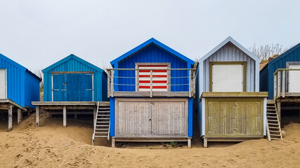 Naklejka premium beach huts at the beach