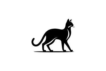 Cat silhouette vector illustration.
