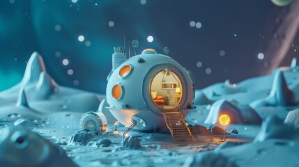 Futuristic Dome House on an Alien Planet.