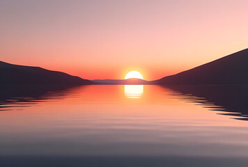 sunset lake reflective melodies seamless loop animation