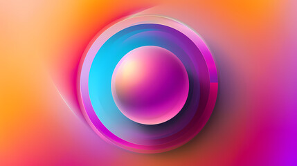 Obraz premium SET Modern poster design with gradient round sphere in the center. Colorful banner design with 3d gradient background