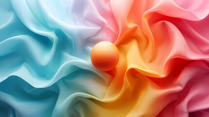 Fototapeta premium SET Modern poster design with gradient round sphere in the center. Colorful banner design with 3d gradient background