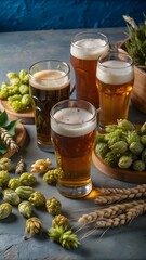 glass of beer and hop