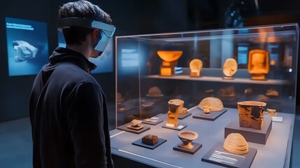 A digital interactive cultural center with augmented reality historical displays and holographic performances