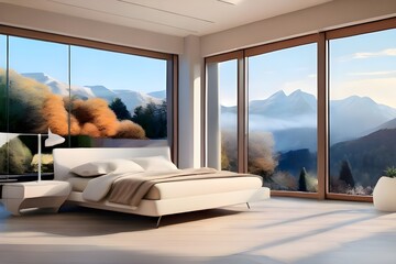 modern guest room with window