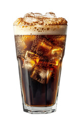 Iced coffee americano isolated on transparent background.