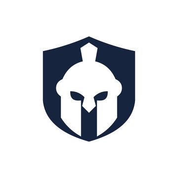 recommend clip art: spartan and gladiator helmet logo design vector icon with creative idea