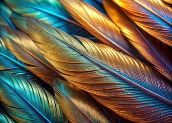 Fototapeta premium Macro Metallic Feathers