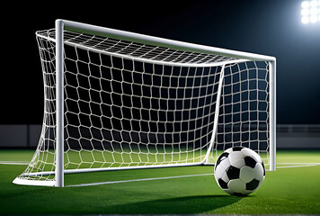 soccer goal isolated white background depicted minimalist png style