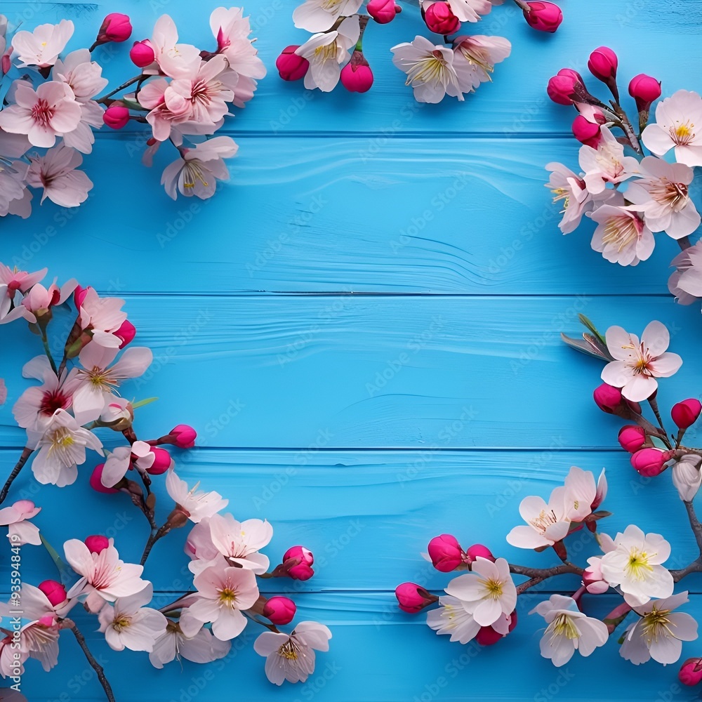 Canvas Prints cherry blossom border