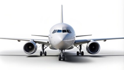 Fototapeta premium Airplane isolated on white background, aircraft, aviation, transportation, travel, jet, commercial, flying, wings