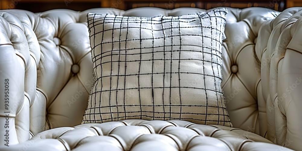 Sticker white pillows on a sofa