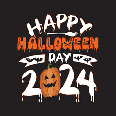 happy halloween day 2024 t shirt graphic design