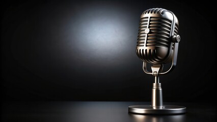 Radio microphone on black background, radio, microphone, black, background, technology, communication, broadcast, audio