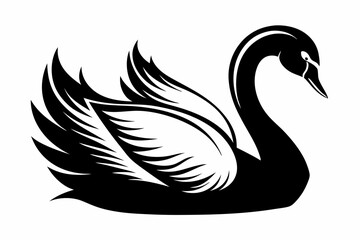 swan silhouette vector illustration